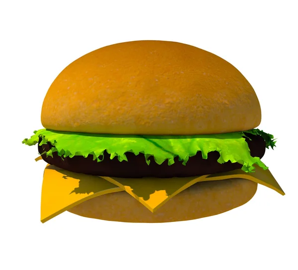 De perfecte hamburger 3d render — Stockfoto