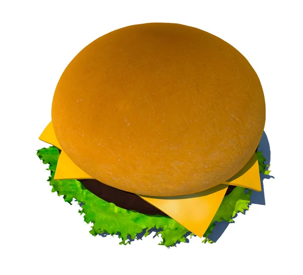 Idealny hamburger render 3d — Zdjęcie stockowe