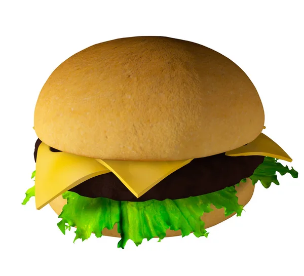 La hamburguesa perfecta 3D render — Foto de Stock