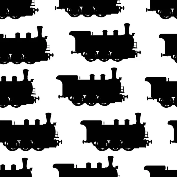 Silhouette vapeur locomotive fond sans couture — Image vectorielle