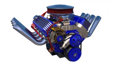 Hot rod motoru izole. 3D render