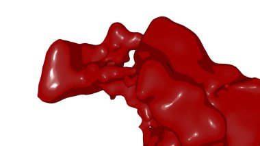 Sıçrama izole kırmızı boya. 3D rende