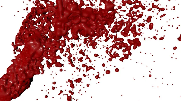 Red paint splash isolated. 3D rende — Stock Photo, Image