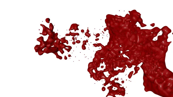 Red paint splash isolated. 3D rende — Stock Photo, Image