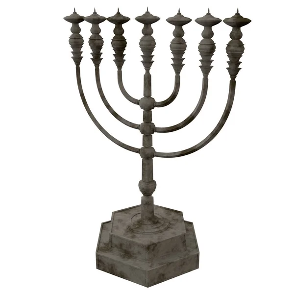 Candle menorah 3D render — Stock Photo, Image