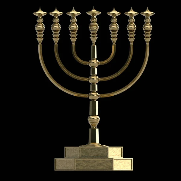 Candle menorah 3D render — Stock Photo, Image