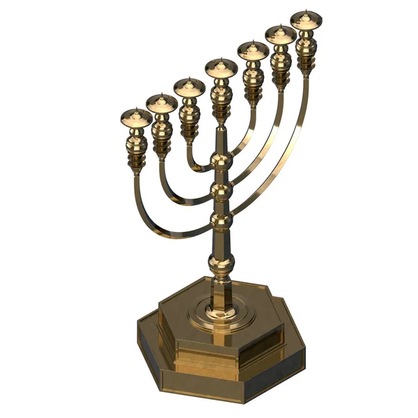 Vela menorah 3D render — Foto de Stock