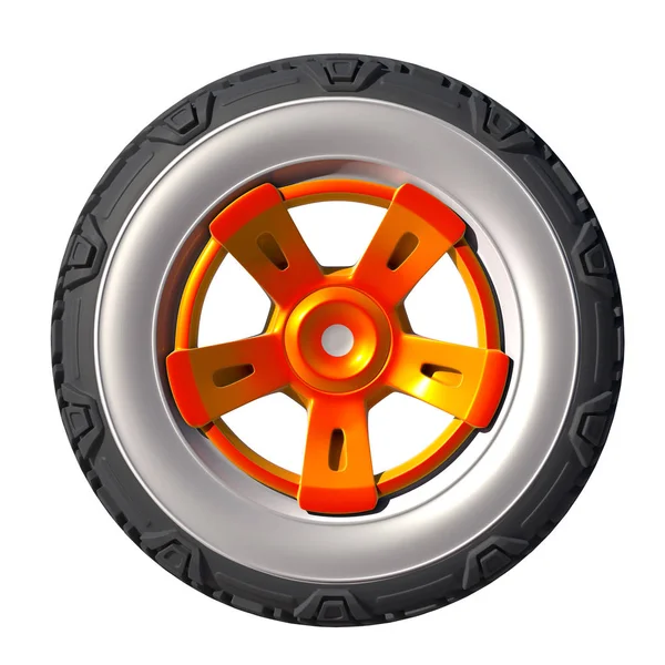 Automotive off road wheel isolated on white. 3D render — Stock Photo, Image