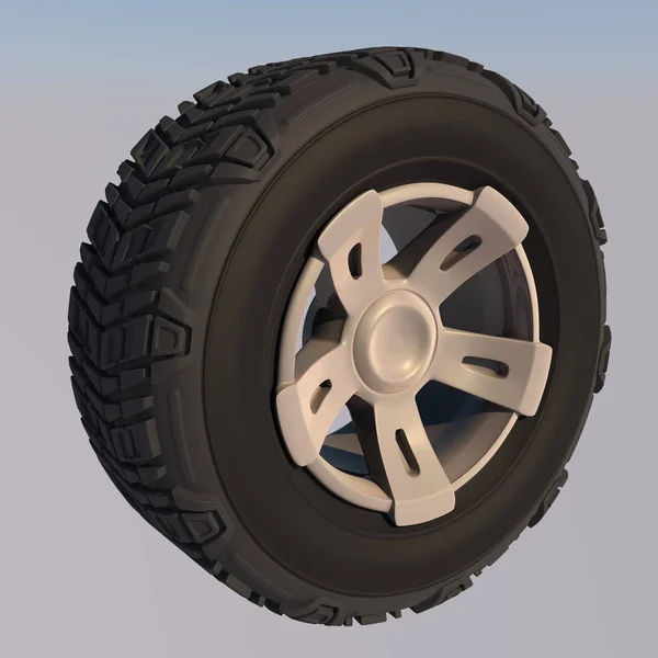 Samochodowych off road koła. renderowania 3D — Zdjęcie stockowe