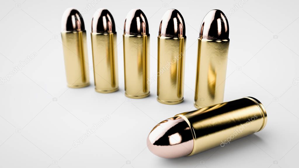 3d render of bullets background.