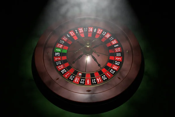 Rueda de ruleta de casino. Renderizado 3D — Foto de Stock