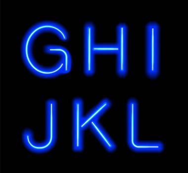 Parlayan Neon Alfabesi.