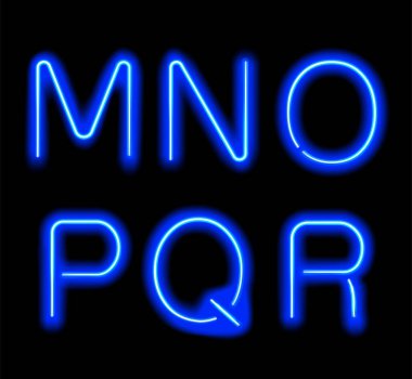 Parlayan Neon Alfabesi.