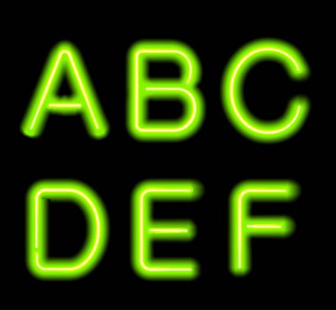 Parlayan Neon Alfabesi.