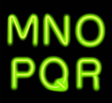 Parlayan Neon Alfabesi.