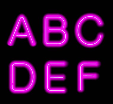 Parlayan Neon Alfabesi.