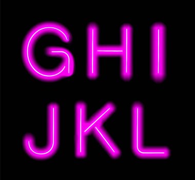 Parlayan Neon Alfabesi.