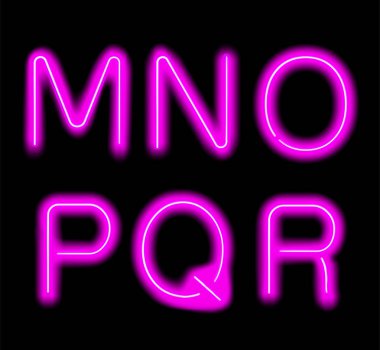 Parlayan Neon Alfabesi.