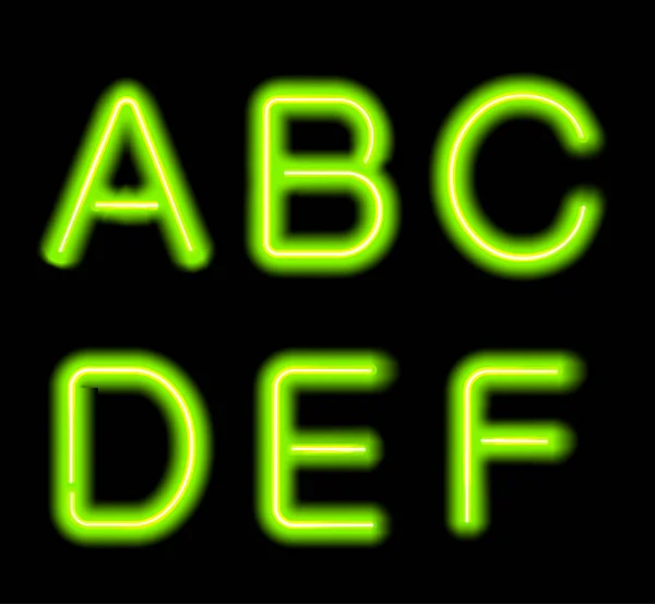 Zářící neonová abeceda. — Stockový vektor