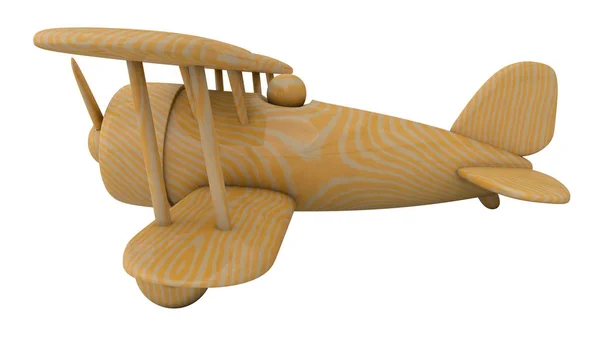 Wooden toy airplane. 3D render — Stock Photo, Image