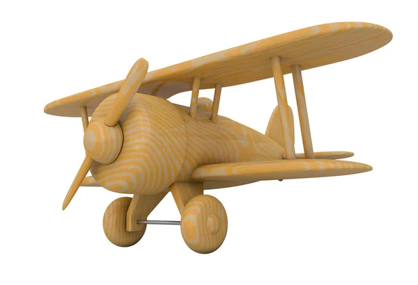 Avion jouet en bois. rendu 3D — Photo