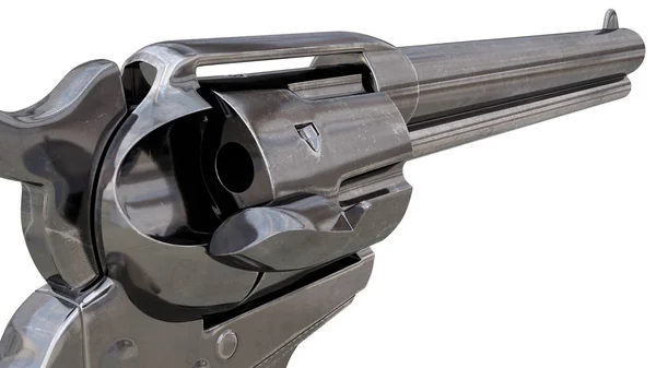 Vintage revolver, samostatný. 3D vykreslování — Stock fotografie