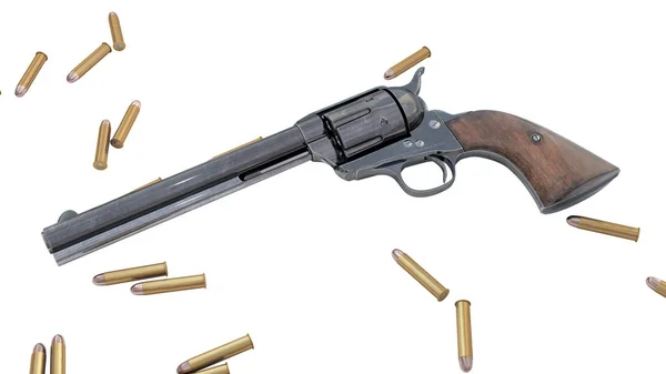 Vintage revolver geïsoleerd. 3D render — Stockfoto