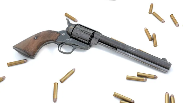 Vintage revolver achtergrond. 3D render — Stockfoto