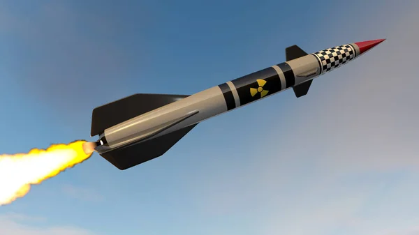 Missile nucleare. Rendering 3D — Foto Stock