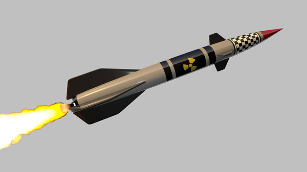 Nuclear missile. 3D render