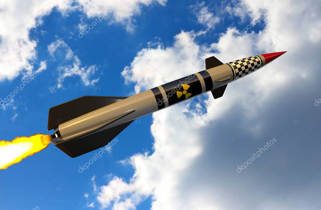 Nuclear missile. 3D render