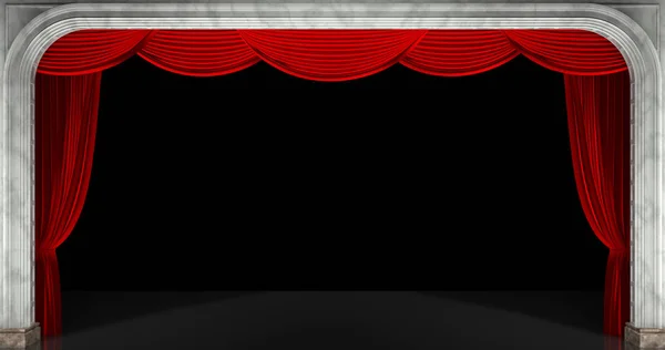 Red curtains. 3D render — Stock Photo, Image