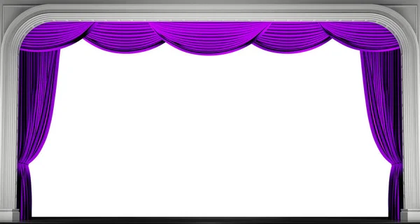 Фиолетовые шторы изолированы. 3D рендеринг — стоковое фото