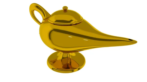 Magical lamp of Aladdin. 3D render — Stock Photo, Image