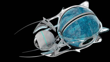 Nano robot 3d render