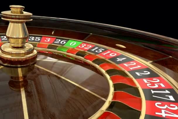 Rueda de ruleta de casino. Máscara animada añadido — Vídeo de stock