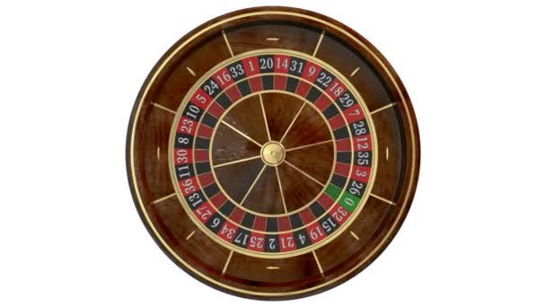 Ruota della roulette del casinò. Maschera animata aggiunta — Video Stock