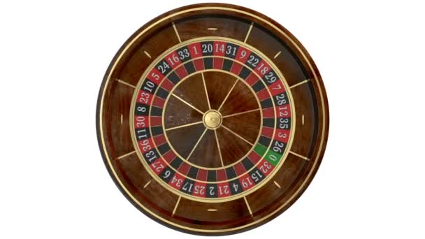 Ruota della roulette del casinò. Maschera animata aggiunta — Video Stock