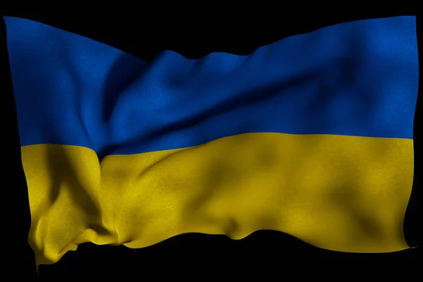 Bandera de Ucrania con textura de tela. Remder 3D . —  Fotos de Stock