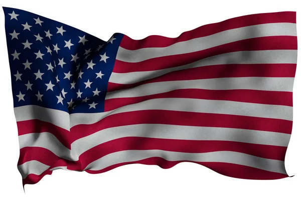 Vlajka USA s texturou látky. 3D remder. — Stock fotografie