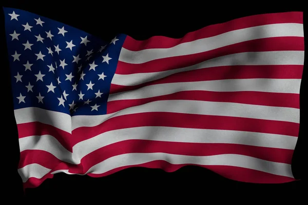 Bandeira dos EUA com textura de tecido. Remder 3D . — Fotografia de Stock