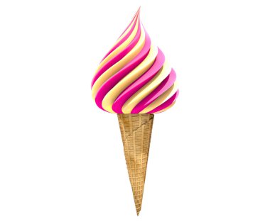 Renkli dondurma. 3D render.