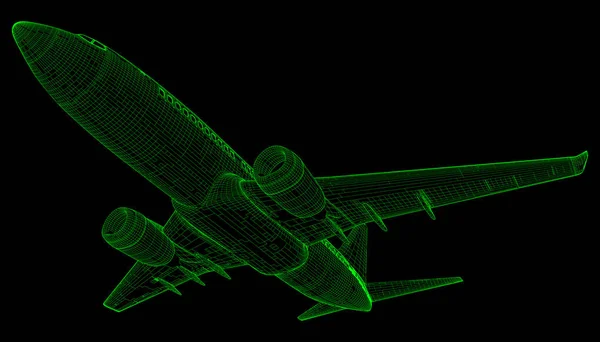 Flugzeug-Silhouette. Vektorillustration. — Stockvektor