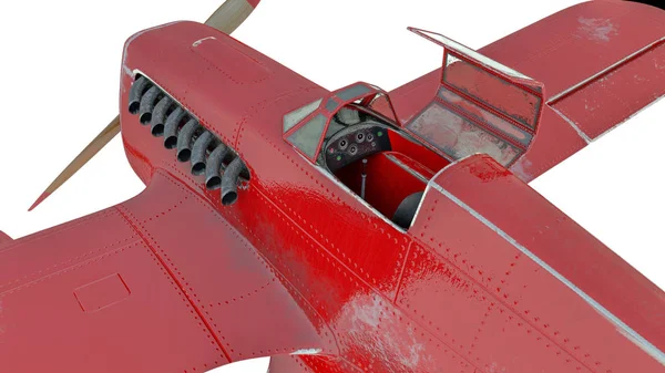 Un hidroavión rojo. Renderizado 3D — Foto de Stock