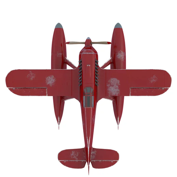 Un hidroavión rojo. Renderizado 3D —  Fotos de Stock