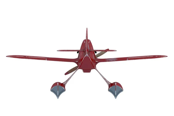 红色水上飞机3d 渲染 — 图库照片