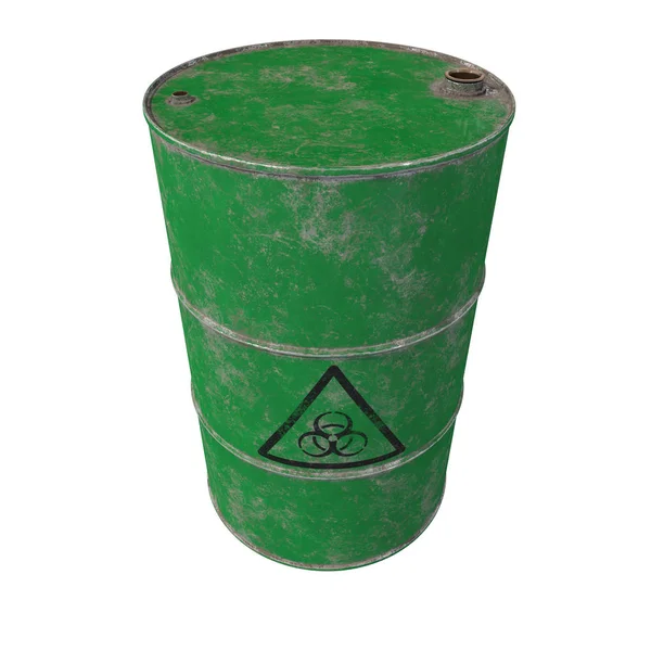Barrel of biological waste. Isolated . 3D render. — Stock Photo, Image