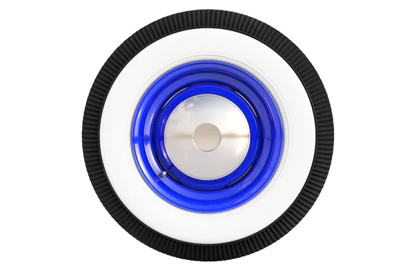 Блакитне ретро колесо. 3D візуалізація — стокове фото