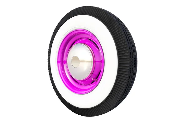 Фіолетове ретро колесо. 3D візуалізація — стокове фото