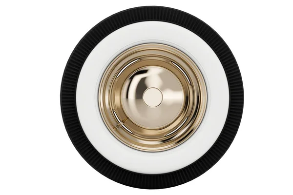 Wheel Nickel plated retro. 3D render — Stock Photo, Image